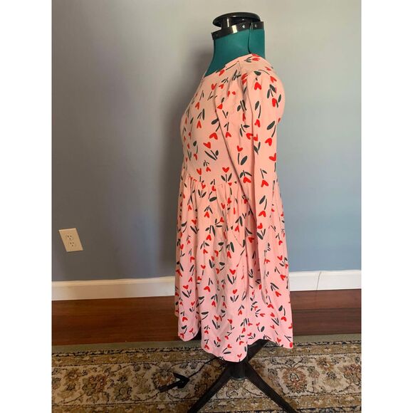 Hanna Andersson Valentine's Day Rd & Pink Heart Flower Skater Dress, size 12 - Picture 3 of 5